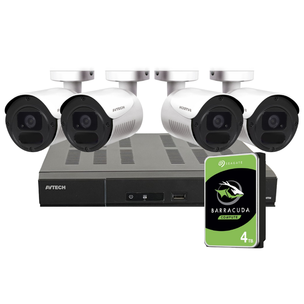 AVTECH Pentabrid(5 -in-1) XVR Standard Series  H.265 8CH 1080p    DGD1009    Capable  4TB Wired XVR System with 1080p HD  Quadbrid DGC5105 Bullet Cameras (NDAA TAA compliant)