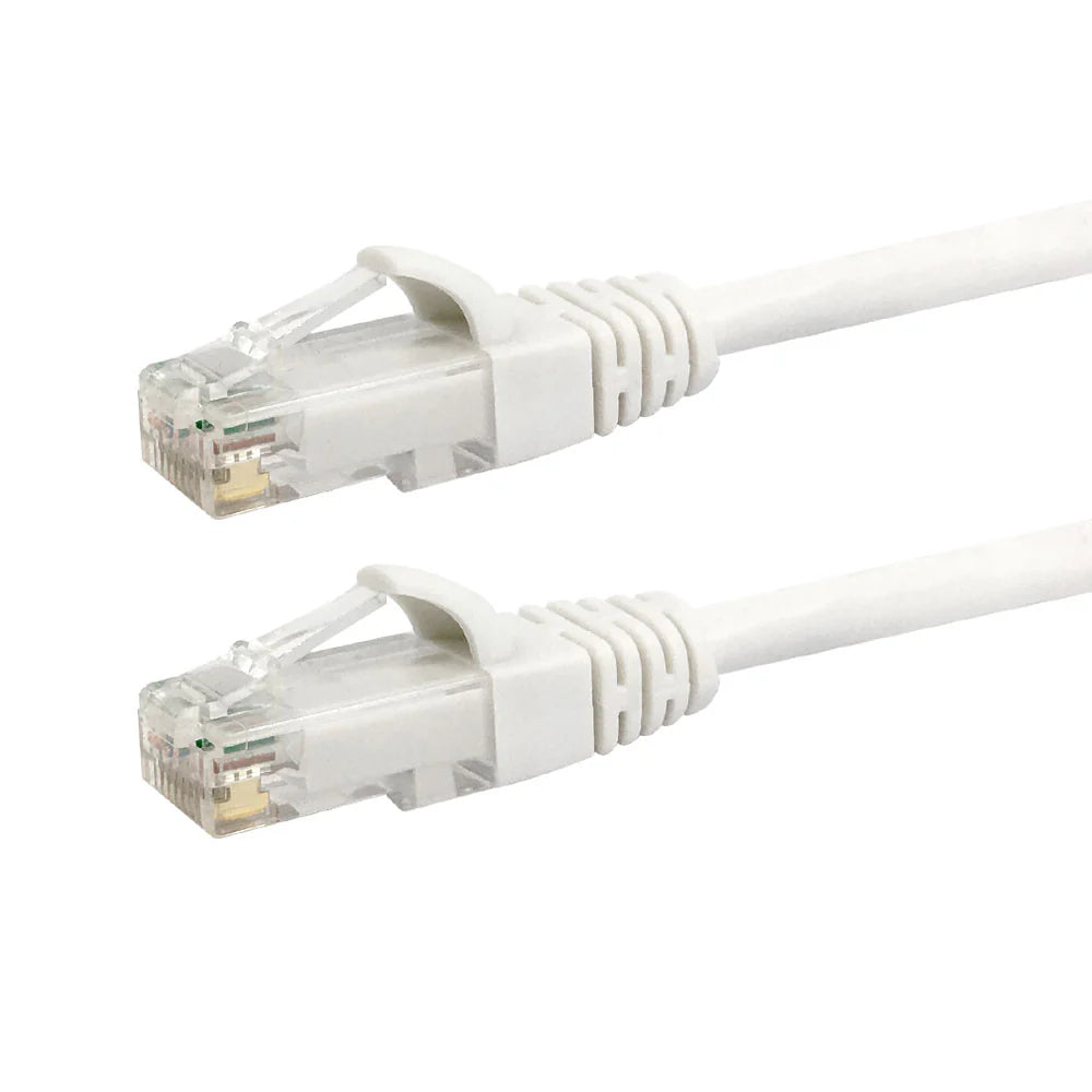 Cat6a UTP 10GB Ultra-Thin Patch Cable - Premium Fluke® Patch Cable Certified - CMR Riser Rated - White - 15ft