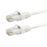 Cat6a UTP 10GB Ultra-Thin Patch Cable - Premium Fluke® Patch Cable Certified - CMR Riser Rated - White - 15ft