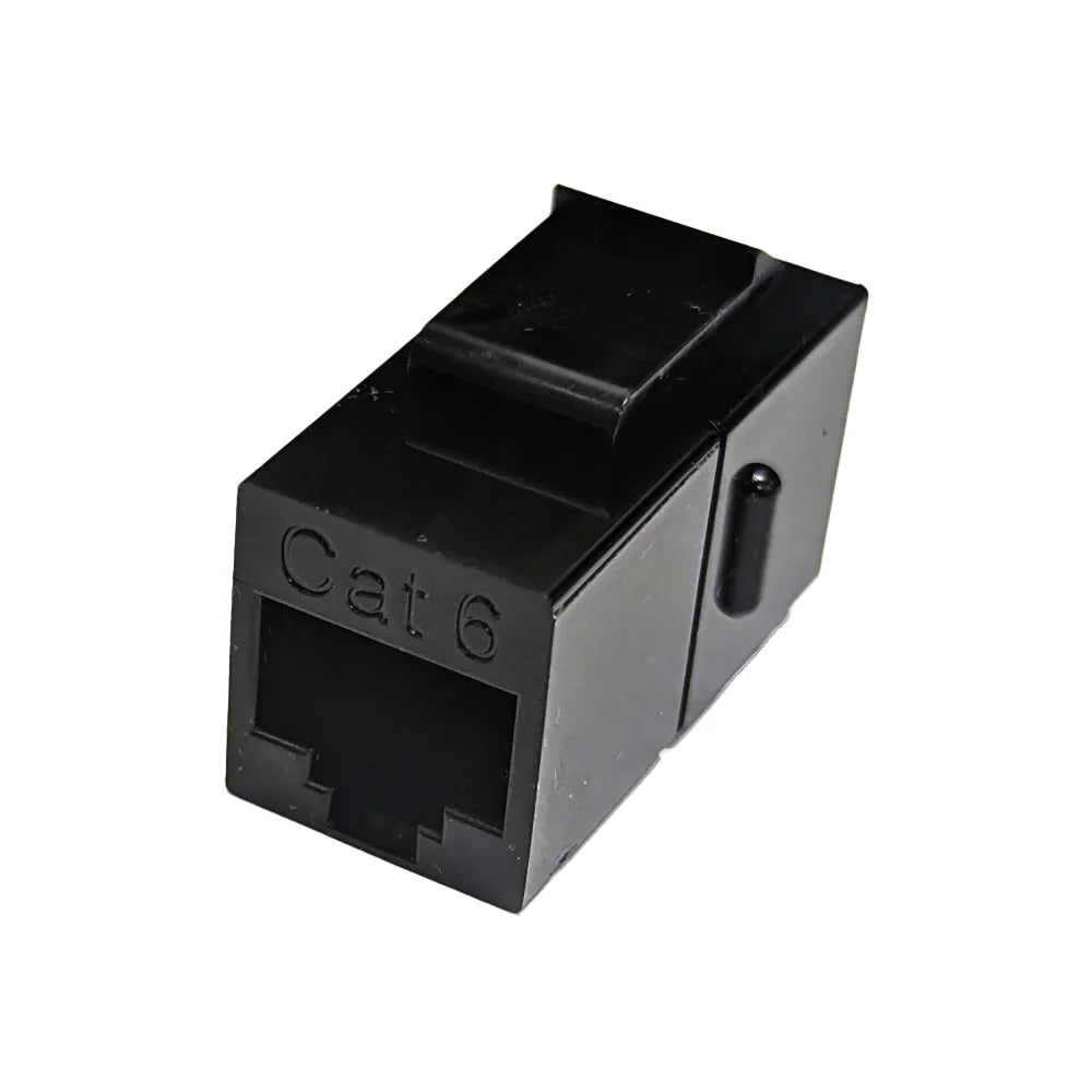 Cat6 RJ45 Female to Female Keystone Jack - Black